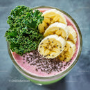 Fresh Banana and Kale Smoothie with Chia Seeds in a Glass