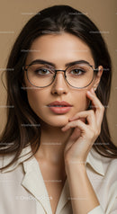 Elegant Young Woman Wearing Glasses Portrait