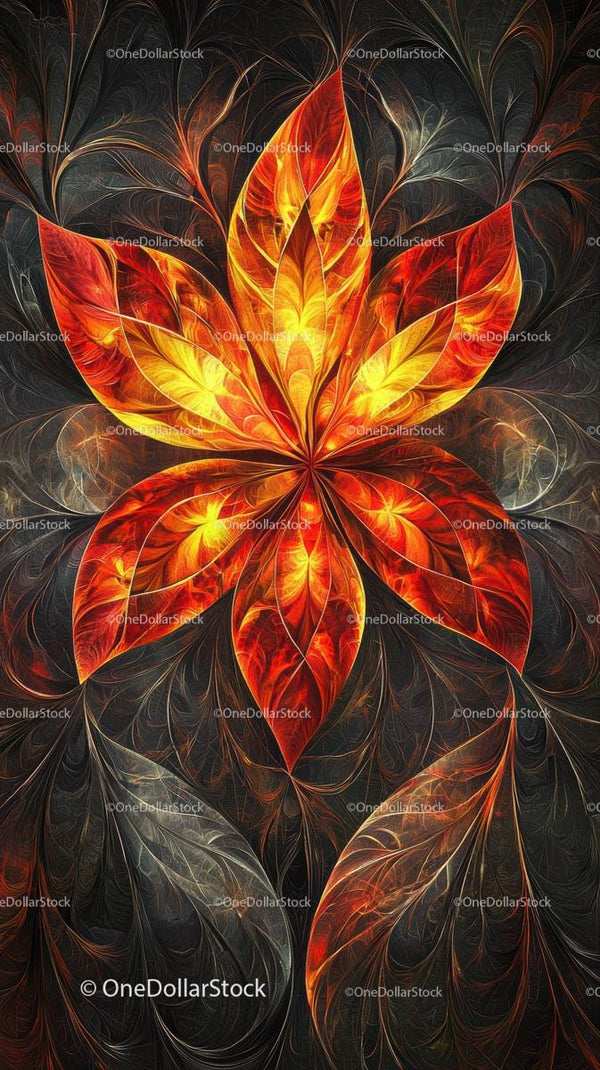 Colorful Fractal Flower - Vibrant Digital Artistic Design