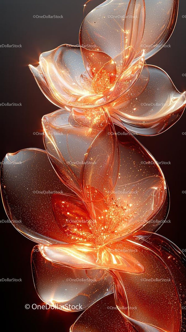 Elegant Copper and Glass Artistic Sculpture with Light Effects