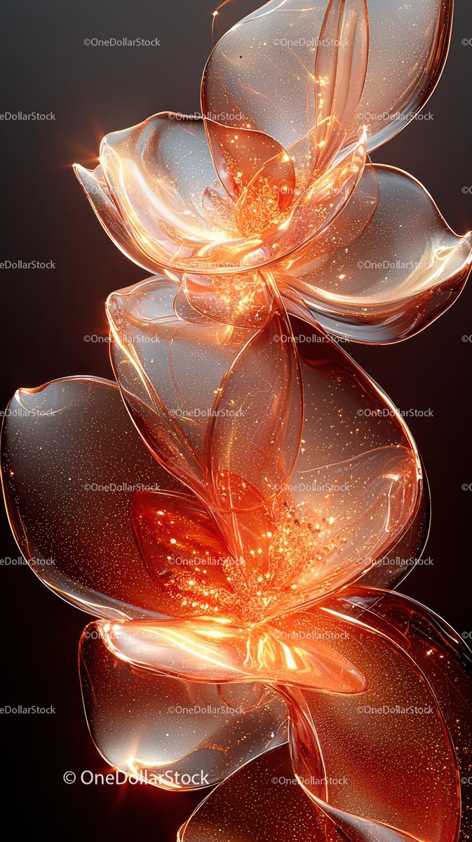 Elegant Copper and Glass Artistic Sculpture with Light Effects