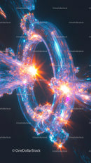 Futuristic Digitally Glowing Dollar Sign with Neon Energy Sparks