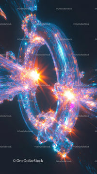 Futuristic Digitally Glowing Dollar Sign with Neon Energy Sparks