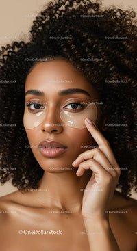 Close-up of Young Woman Applying Under Eye Patches for Skin Rejuvenation