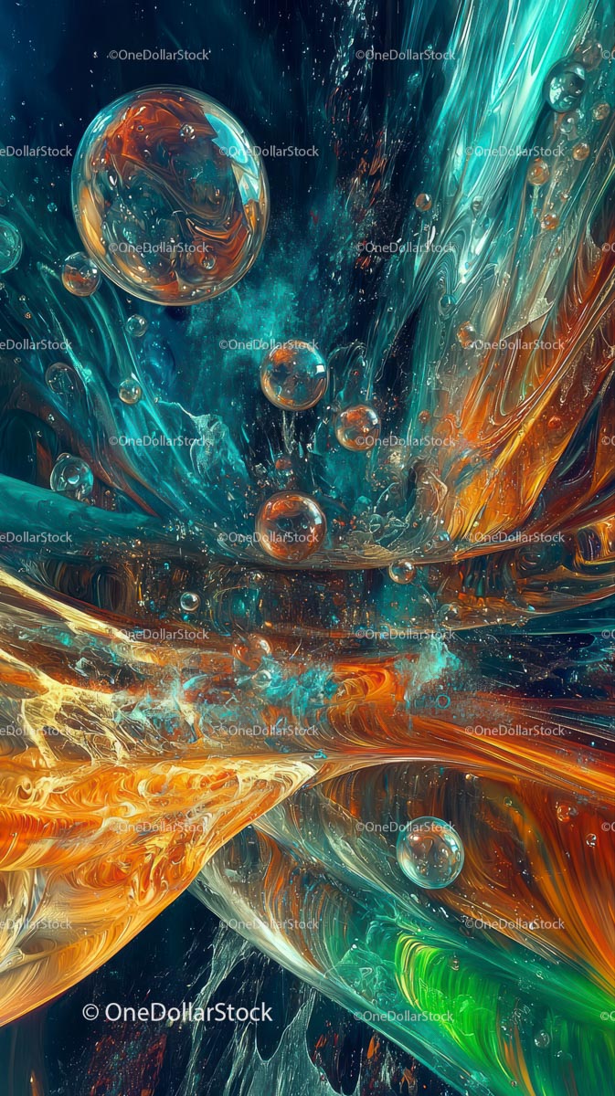 Abstract Colorful Fluid Swirl with Dynamic Motion and Bright Vivid Hues