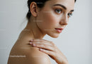 Elegant Portrait of Young Woman with Soft Features and Clear Skin