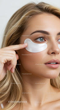 Close-Up of Woman Applying Under-Eye Patches for Skin Care