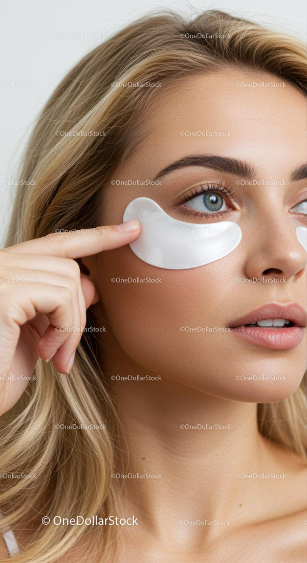 Close-Up of Woman Applying Under-Eye Patches for Skin Care