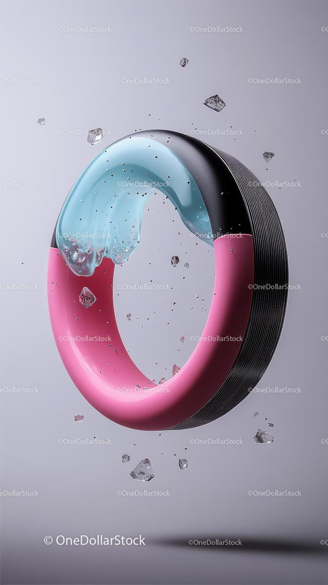 Futuristic Hologram Ring with Neon Light Effects