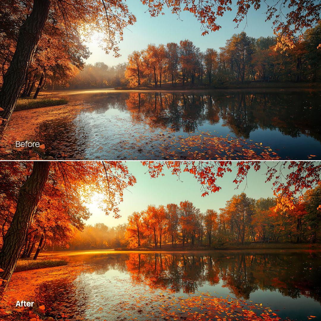 Warm Fall Color Grading 10 LUTs digital asset preview