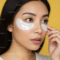 Young Woman Applying Eye Patches for Skin Care Beauty Routine