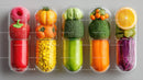 Colorful Fruit Popsicles with Fresh Fruit Layers in a Modern Clear Tray