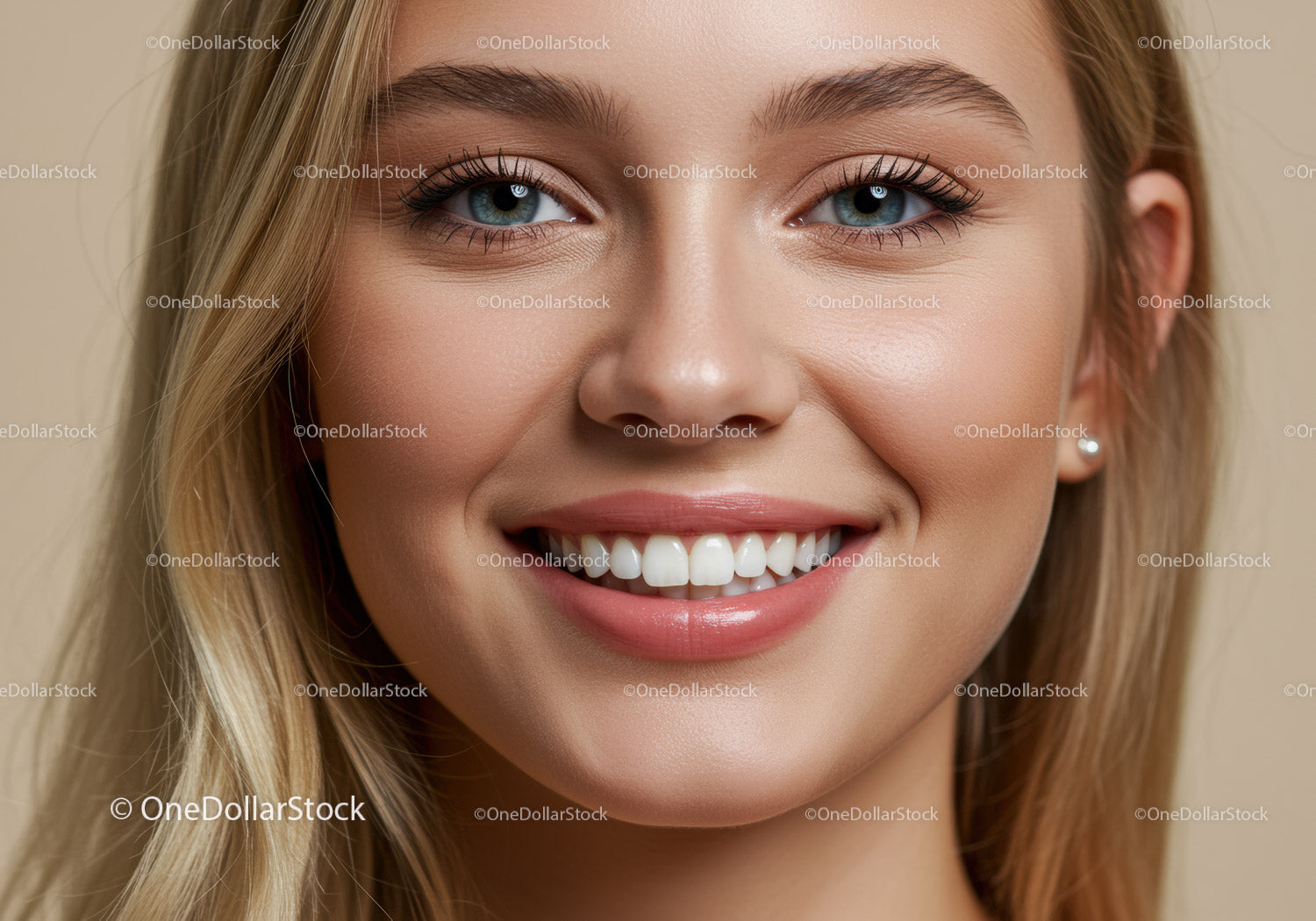 Close Up Portrait of Young Woman Smiling Confidently