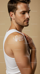 Male Applying Sunscreen Lotion to Shoulder for Sun Protection