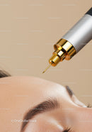 Cosmetic Syringe for Facial Rejuvenation with Gold Accents and Fine Needle