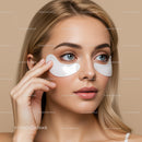 Young Woman Applying Under-Eye Patches for Skincare Routine