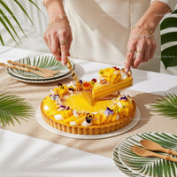 Vibrant Mango Tart with Edible Flowers for Celebrations