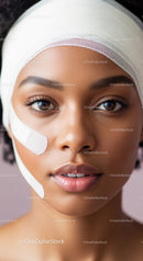 Close-Up of a Woman with Skin Treatment and Natural Beauty