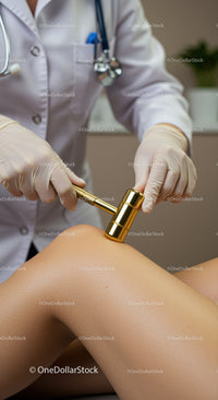 Healthcare Professional Performing Acupuncture on a Patient's Knee