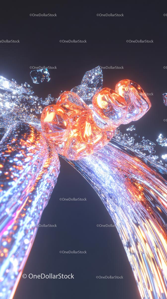 Vibrant Glass and Crystal Ice Sculptures with Illuminating Effect