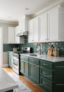 Modern Kitchen with Green Cabinets and Contemporary Design