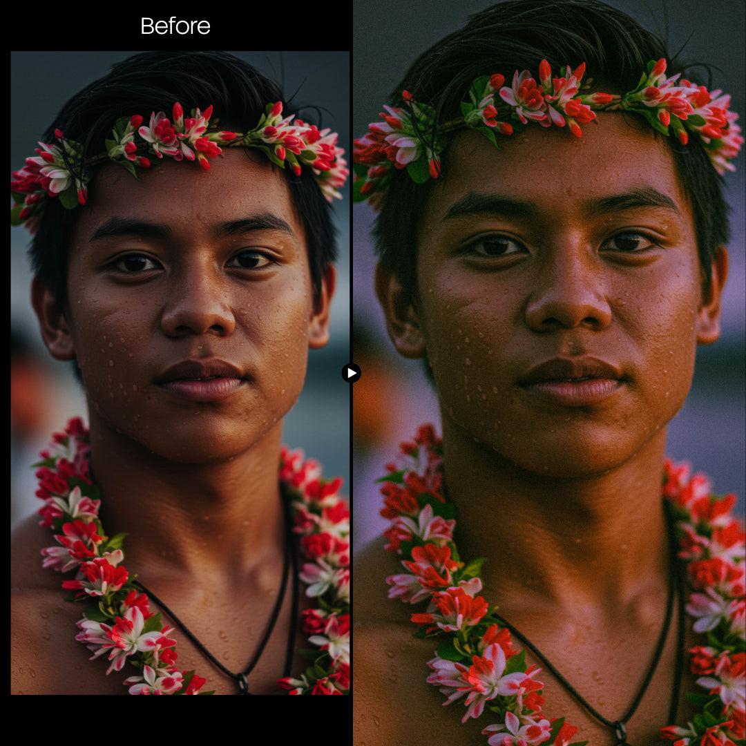 portrait photography edit with Vintage Portrait Lightroom presets