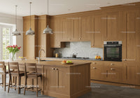 Bright Modern Kitchen with Wooden Cabinets and Natural Light