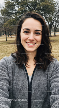 Smiling young woman enjoying a quiet day outdoors