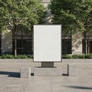 Urban Blank Billboard Surrounded by Green Trees