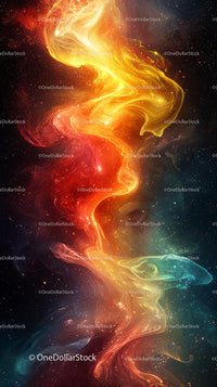 Fiery Abstract Cosmic Swirl with Bright Orange and Yellow Hues