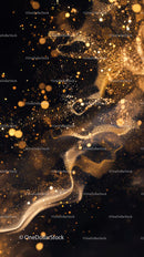 Golden Glitter and Sparkling Particles Abstract Background