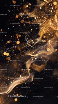 Golden Glitter and Sparkling Particles Abstract Background