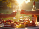 Couple Toasting with Rosé Wine at Sunset Picnic