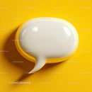 White Speech Bubble on Bright Yellow Background for Communication Design