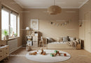 Cozy Children's Bedroom with Wooden Toys and Bright Natural Light