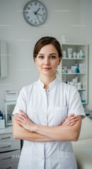 Professional Female Healthcare Worker in Medical Clinic