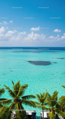 Beautiful Tropical Beach with Palms and Crystal Clear Water