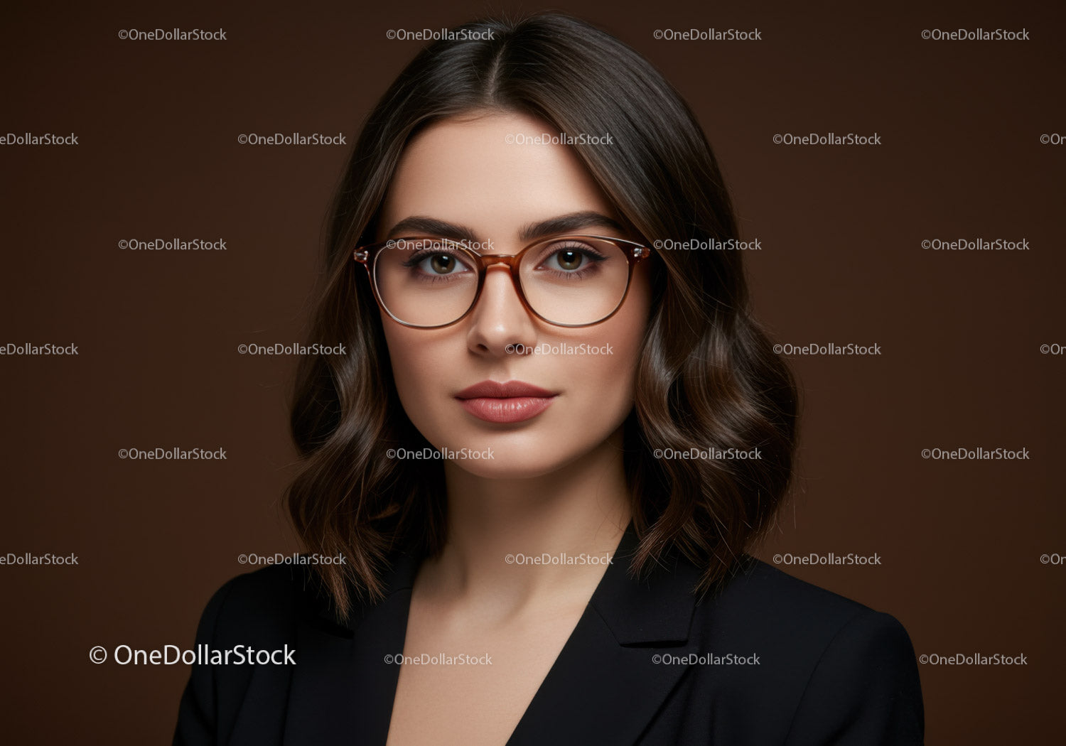 Elegancka kobieta w okularach na profesjonalnym portrecie biznesowym