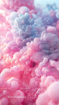 Pink and Purple Abstract Fluid Cloud Scene for Creative Use