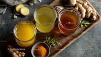 Fresh Ginger Root and Turmeric Powder for Herbal Tea and Spices