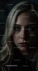 Close portrait of thoughtful young woman with blond hair