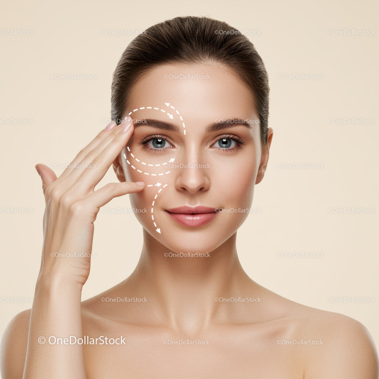 Beautiful Woman Receiving Facial Skincare Treatment with Care