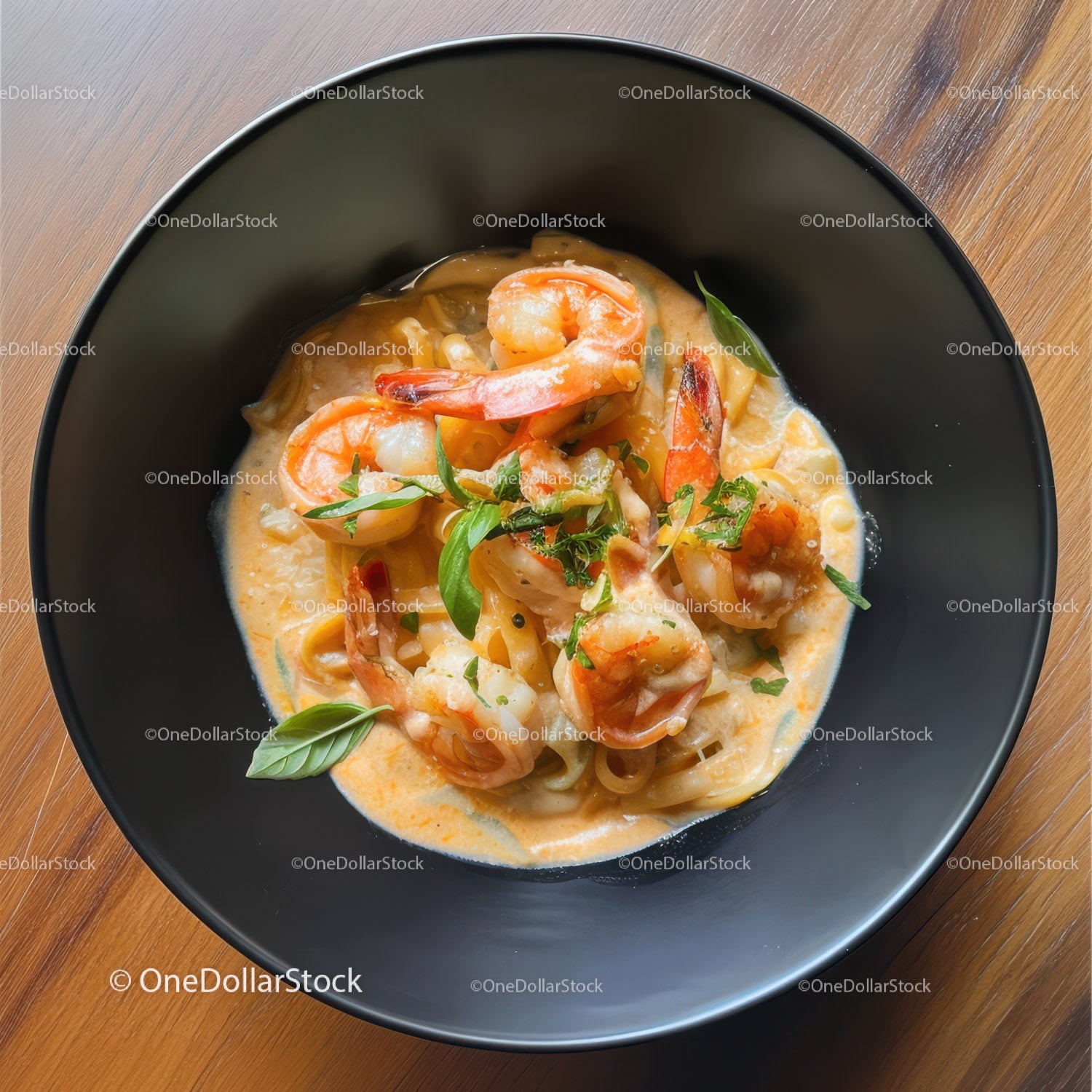 Seafood Pasta with Shrimp Scallops Cherry Tomatoes and Basil