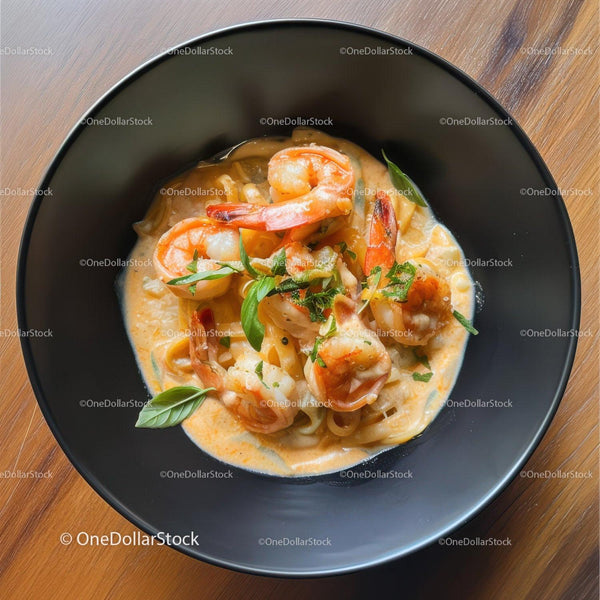 Seafood Pasta with Shrimp Scallops Cherry Tomatoes and Basil