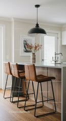 Modern Kitchen with Bar Stools and Wooden Countertop for Stylish Living