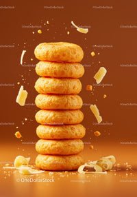 Stack of golden cookies with white chocolate chunks