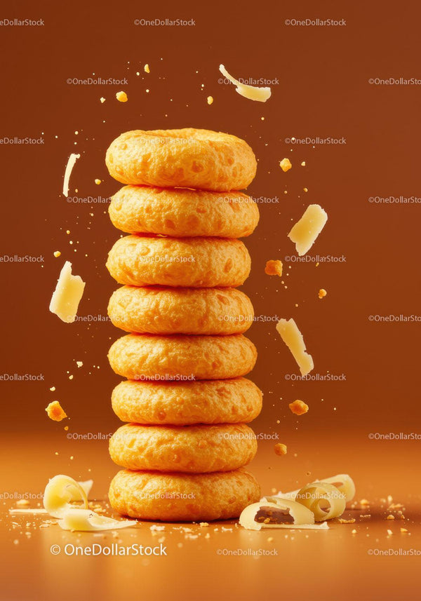 Stack of golden cookies with white chocolate chunks