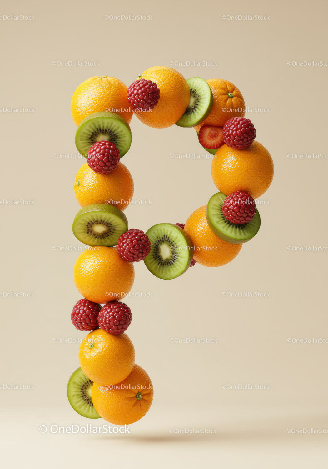 Creative Number Nine Made of Fresh Fruits