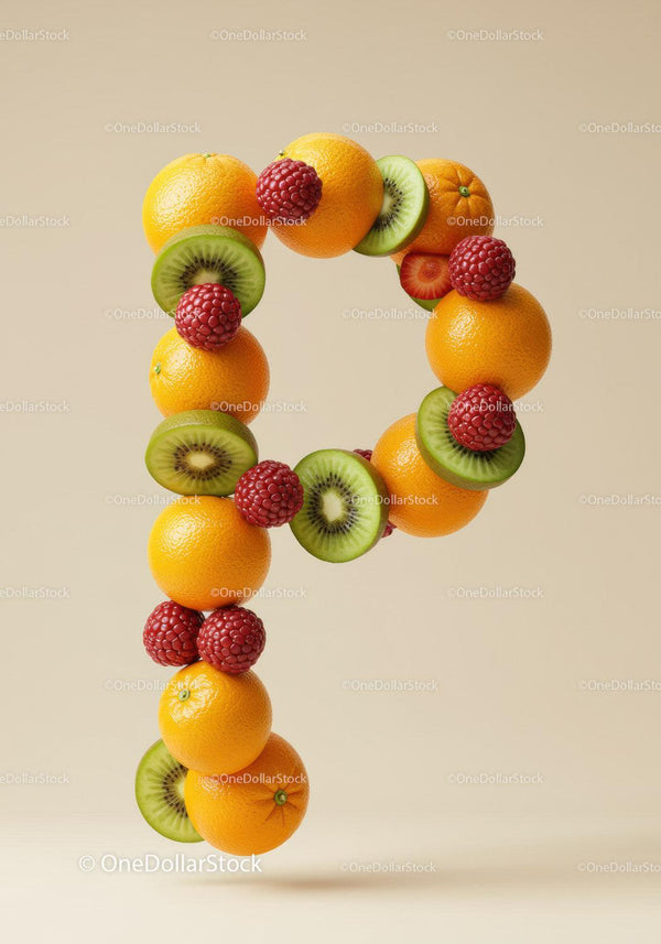 Creative Number Nine Made of Fresh Fruits
