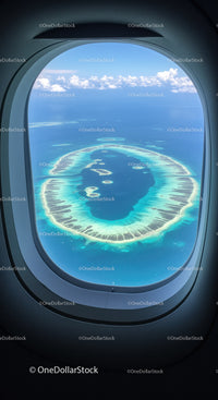 Aerial View of Maldives Archipelago with Blue Waters and Coral Reefs